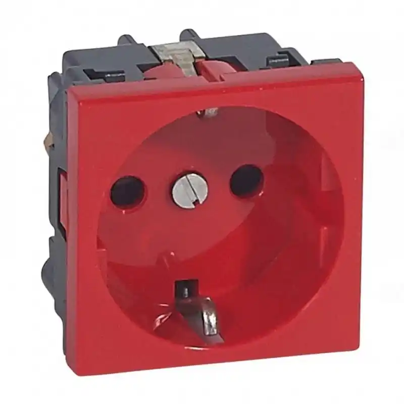 Vedd meg most Legrand 077220 Program Mosaic 2P+F csatlakozóaljzat biztonsági zsalus (GYV), 2modul, piros, antimikrobiális