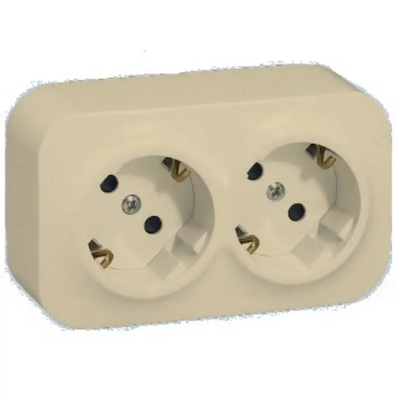 Forix 782453 2x2P+F (GYV) biztonsági zsalus csatlakozóaljzat IP20 falon kívüli bézs Legrand Autentikus