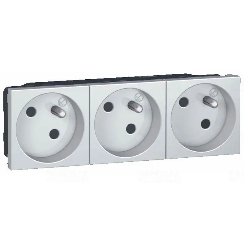 Leg. 079283 Mosaic csatlakozó aljzat alu 3x2P+F rugós bekötés Prémium