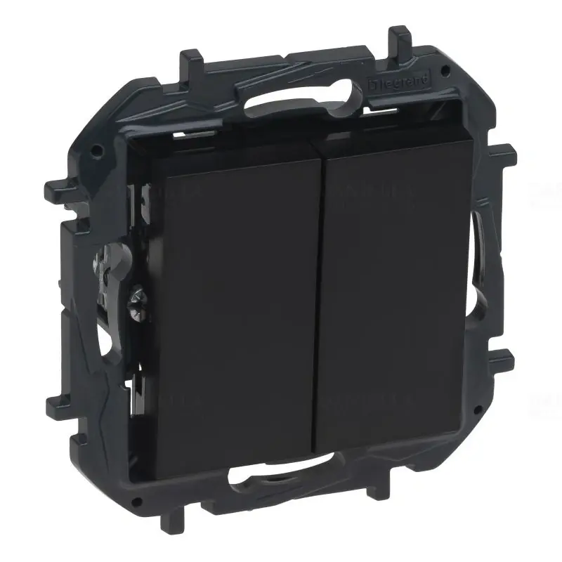 Újdonság Niloé Step fekete 106+6 kettős váltókapcsoló, 10AX 863508B Legrand