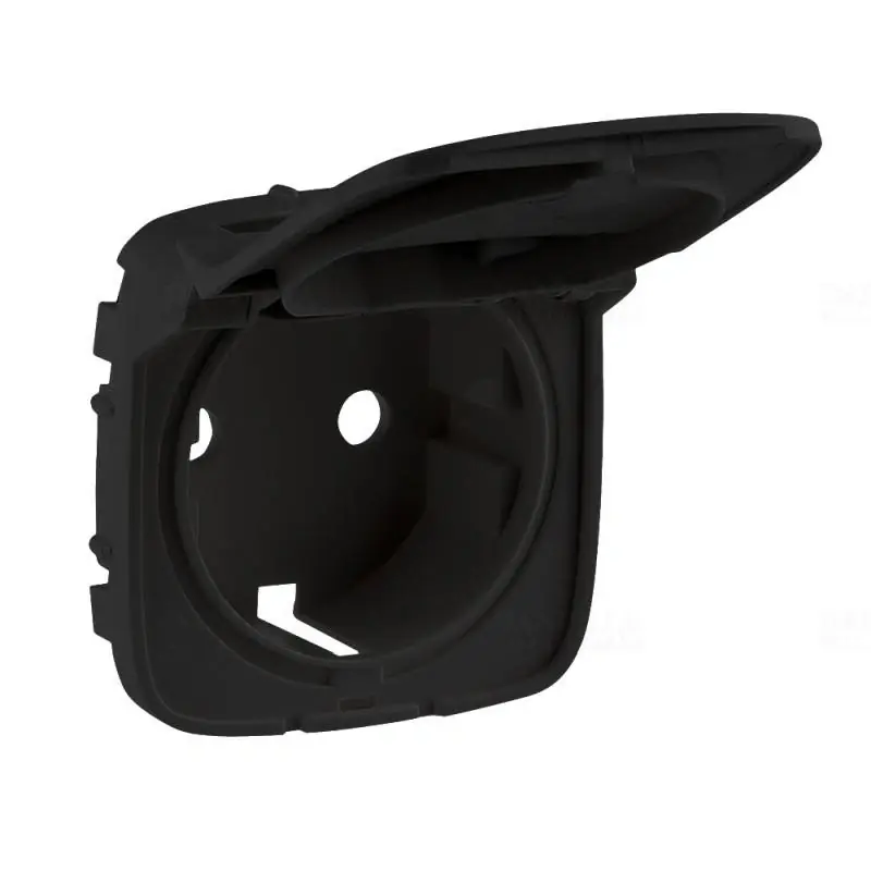 Biztonságos fizetés Legrand 754848 Valena Allure 2P+F csatlakozóaljzat burkolat, csapfedeles, fekete