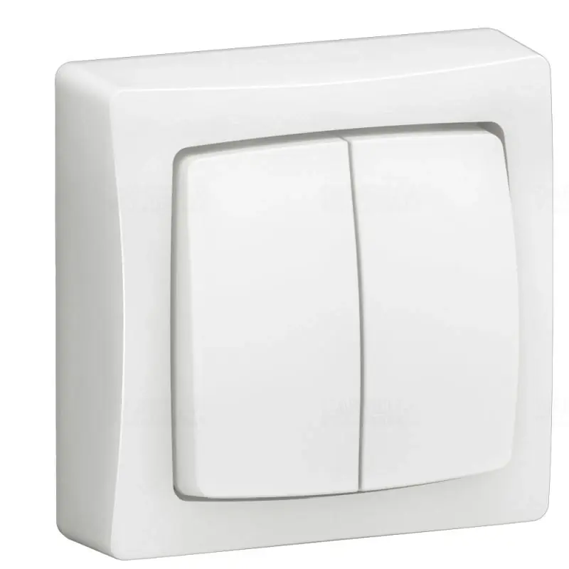 Kiárusítás Oteo kettős váltókapcsoló vagy kettős nyomó, 10 A fehér 086020L Legrand