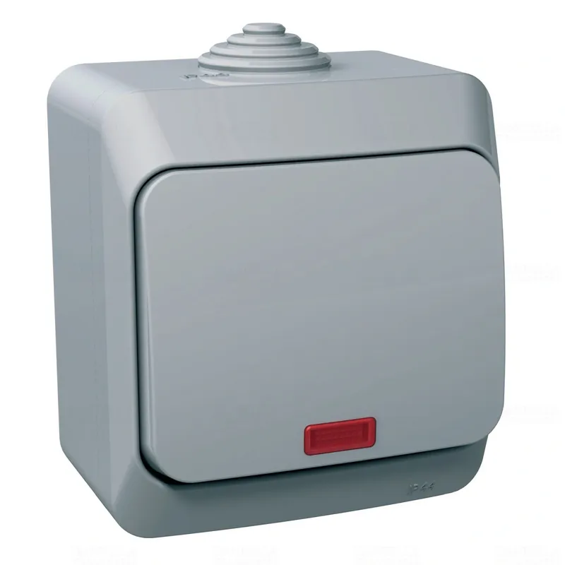 CEDAR PLUS Egypólusú kapcsoló, jelzőfénnyel, IP44, szürke WDE000614 Schneider Rendeld meg most