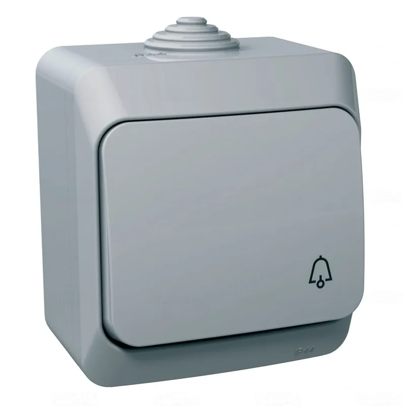 Biztonságos fizetés CEDAR PLUS Egypólusú nyomó, csengőjellel, IP44, szürke WDE000612 Schneider