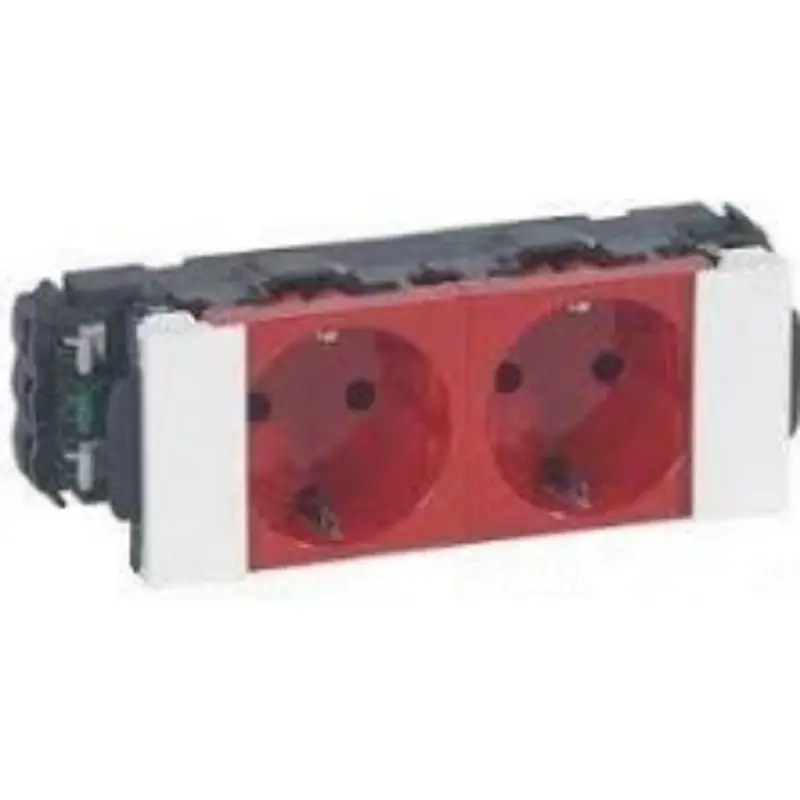 Legrand 077242 DLP-S bepattintható Program Mosaic 2x2P+Fcsatlakozóaljzat, sinezett, Soluclippel, piros Korlátozott ajánlat