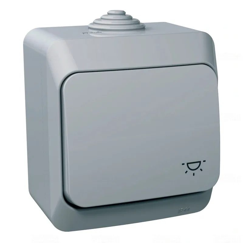 Gyors szállítás CEDAR PLUS Egypólusú nyomó, lámpajellel, IP44, szürke WDE000613 Schneider