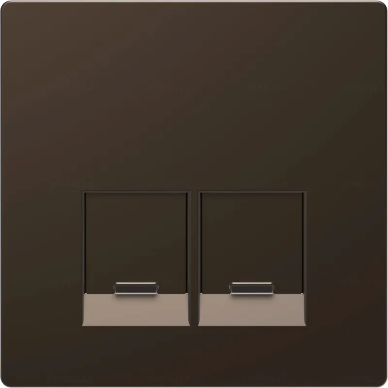 MERTEN Fedlap, 2xRJ45 aljzathoz, D-Life, mokka MTN4572-6052 Schneider Prémium