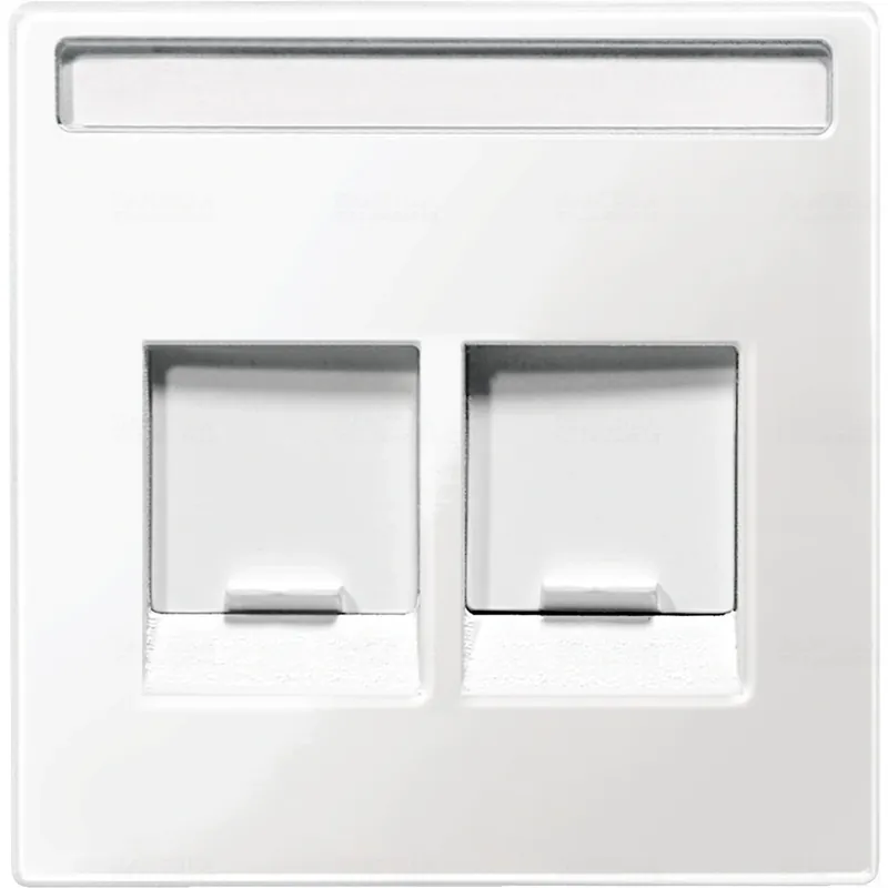 Alacsony ár MERTEN Fedlap, 2xRJ45 moduláris betétekhez, feliratozható, System-M, polárfehér MTN4564-0319 Schneider