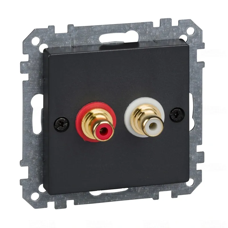 Autentikus MERTEN Audio csatlakozóaljzat (RCA), System-M, antracit MTN4350-0414 Schneider