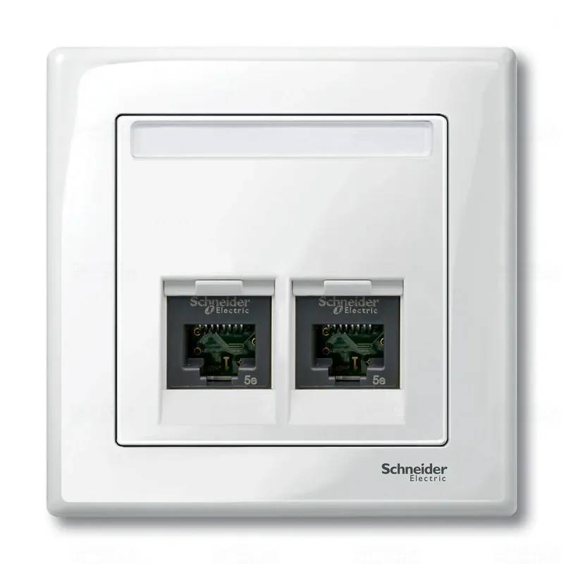 Utolsó esély Merten System M fedlap, adatkommunikációs aljzat, RJ45, 2-es, infraplus feliratozható, polár fehér, fényes MTN469919 Schneider