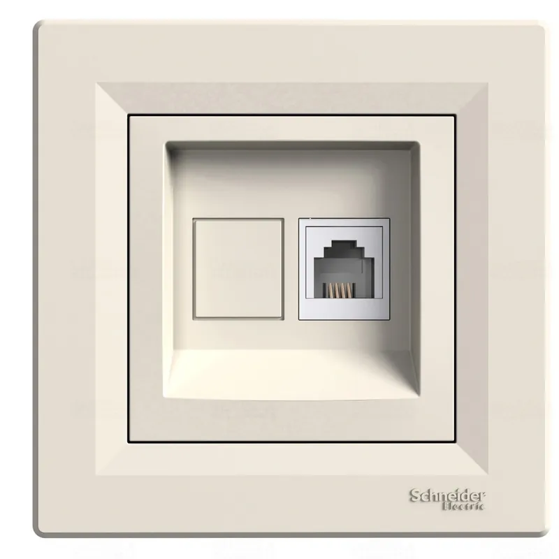 ASFORA 1xRJ11 telefon aljzat,kerettel bézsEPH4100123 Schneider Népszerű