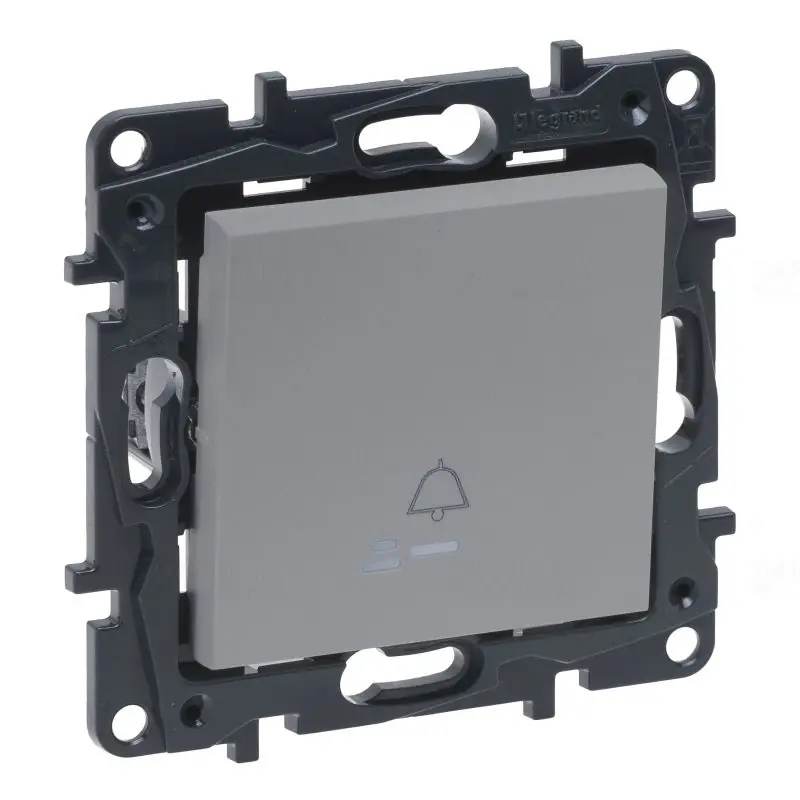 Niloé Step alumínium N101 JF CSJ egypólusú nyomó jelzőfénnyel, csengőjellel 863310 Legrand Autentikus