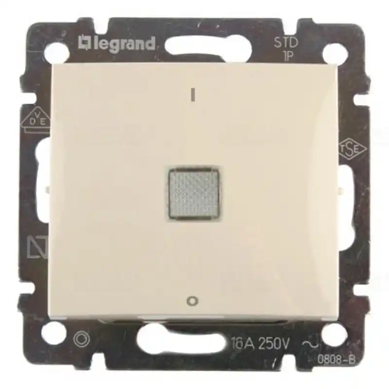 Legrand 774114 Valena kétpólusú kapcsoló ellenőrzőfénnyel 16A, elefántcsont Alacsony ár