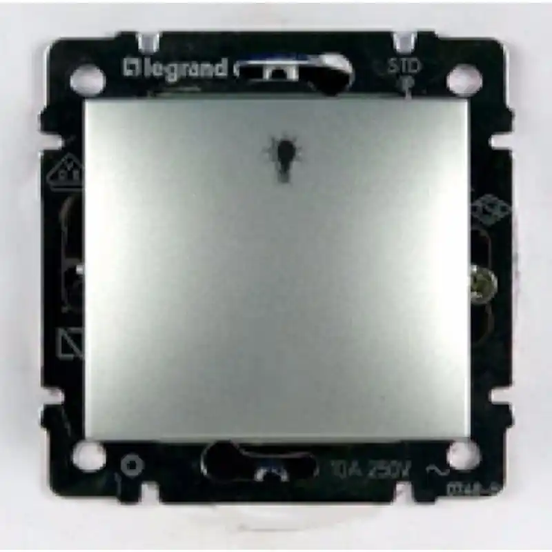 Legrand 770112 Valena N101 egypólusú nyomó,lámpajeles, alumínium Prémium