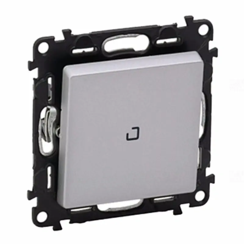 Autentikus Legrand 752310 Valena Life egypólusú kapcsoló jelzőfénnyel 10 AX, alumínium