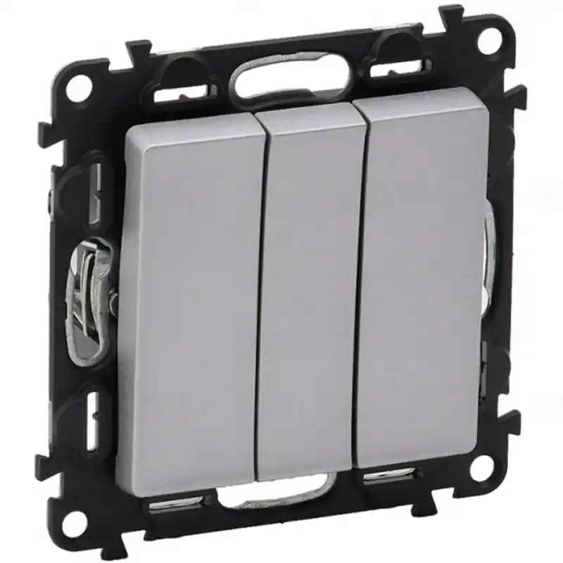 Valena Life alumínium hármas egypólusú kapcsoló 10 AX 752303 Legrand Pénzvisszafizetés