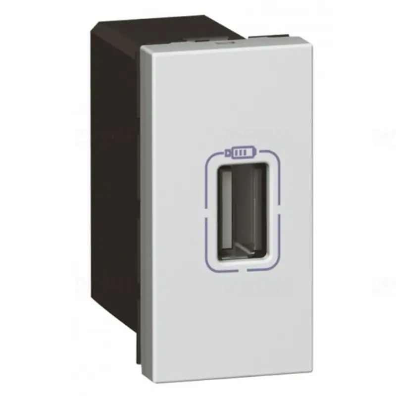 Legrand 079391 Program Mosaic USB töltő aljzat, 750 mA, 1 modulos, alumínium Autentikus