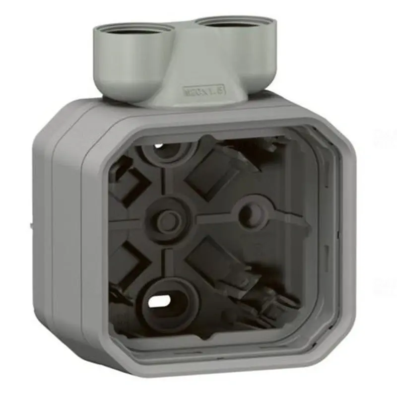 Plexo 55 falon kívüli 1-es doboz 2 bemenettel, ISO20 tömszelencével, szürke 069846L Legrand Gyors szállítás