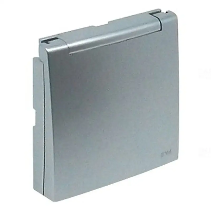 Eredeti 90634 TAL Csapfedeles fedlap Schuko csatlakozóaljzathoz, gyerekzáras, alumínium, Elko Ep