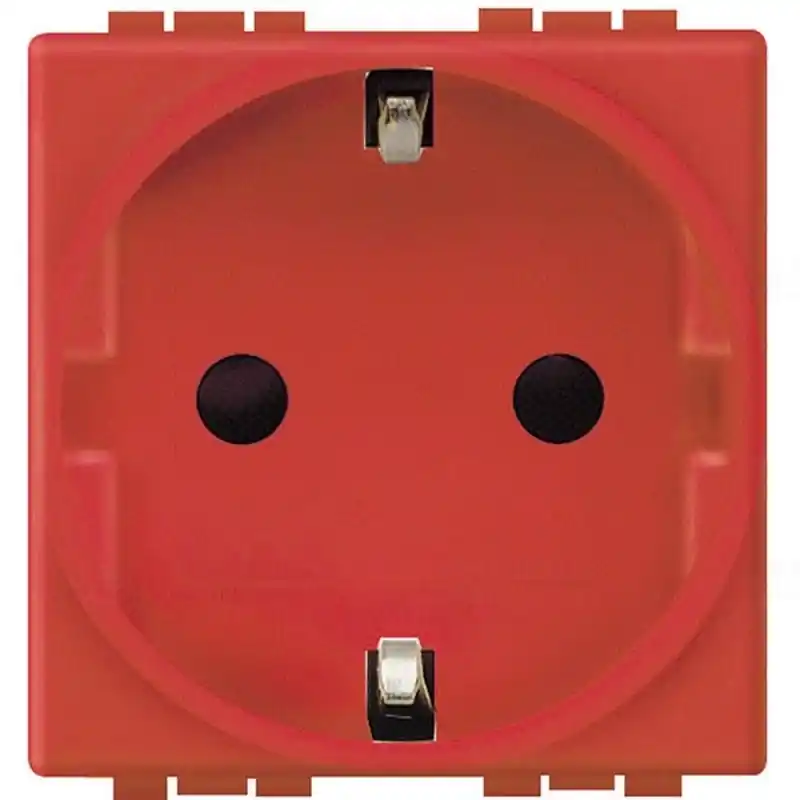 Expressz szállítás BTICINO Living L4141R 2P+F csatlakozóaljzat 2 modulos (GYV) biztonsági zsalus 10/16A, piros
