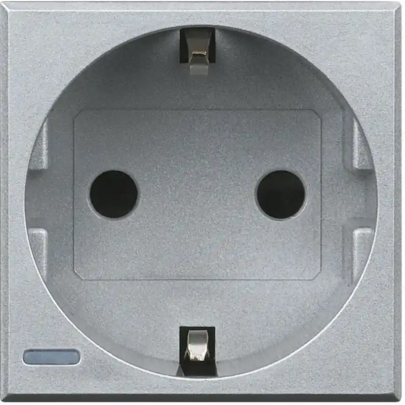 Gyors szállítás BTICINO Axolute 2P+F dugalj 2 modulos, rugós szürke HC4141W