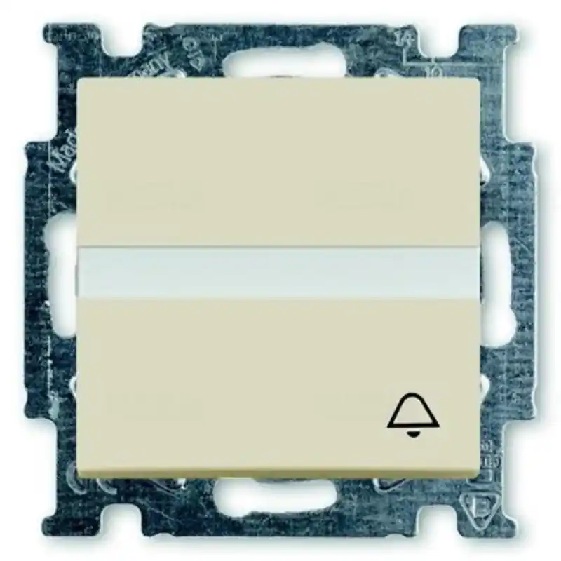 Újdonság Basic55 2026 UCN/KL-92-507 Egypólusú csengőjeles nyomó (N101 CSJ) feliratozható keret nélkül, krém 2CKA001413A1087 ABB