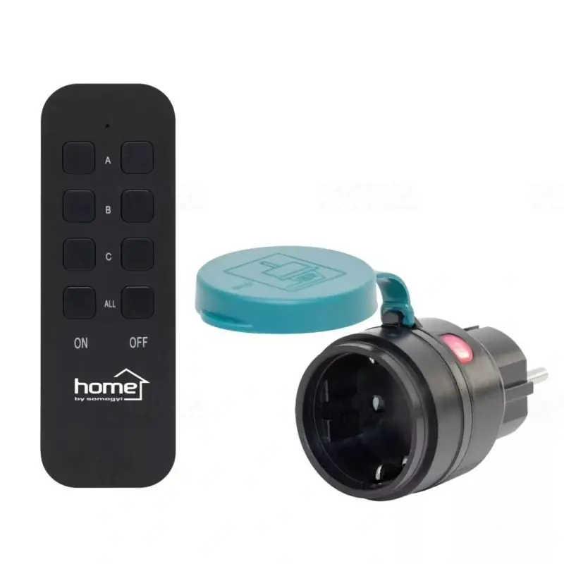 Kedvezmény Távirányítható kültéri hálózati aljzat szett, IP44, 2300 W, 3 aljzat +1 távirányító, 40m hatótáv THO2313