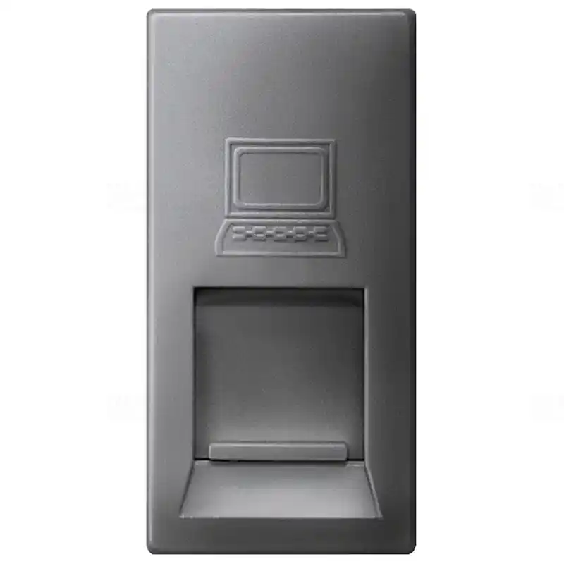 Autentikus Siemens 5TG9874-2CM moduláris 1xRJ45 Cat.5 aljzat, antracit (RAL7016), DELTA m-system