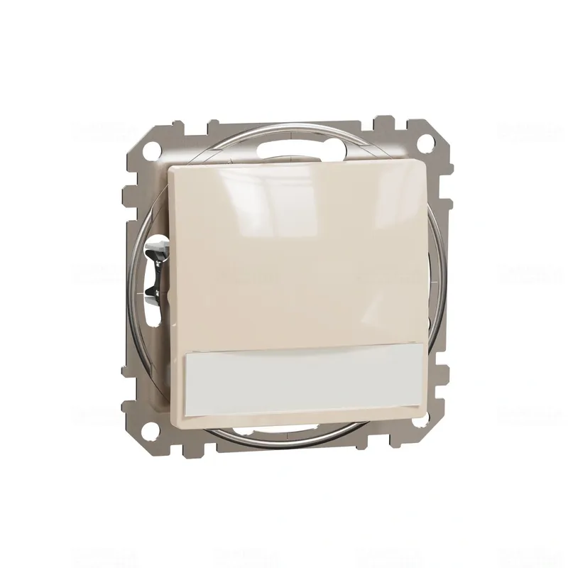 Ajánlat Sedna ÚJ Egypólusú nyomó, kék jelzőfénnyel, cimketartóval, rugós bekötés, 12V, bézs SDD112143L Schneider