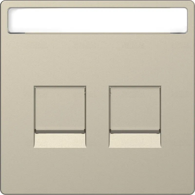 MERTEN Fedlap, 2xRJ45 moduláris betétekhez, D-Life, szahara MTN4564-6033 Schneider Autentikus