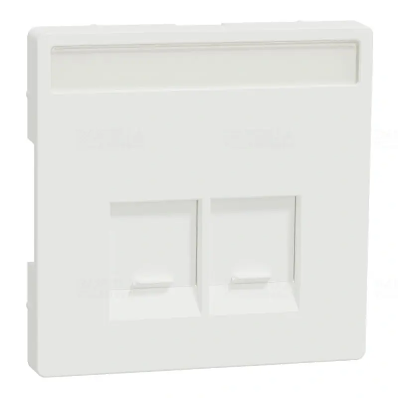 MERTEN Fedlap, 2xRJ45 aljzathoz, feliratozható, System-D, mattfehér MTN4574-6037 Schneider Akció