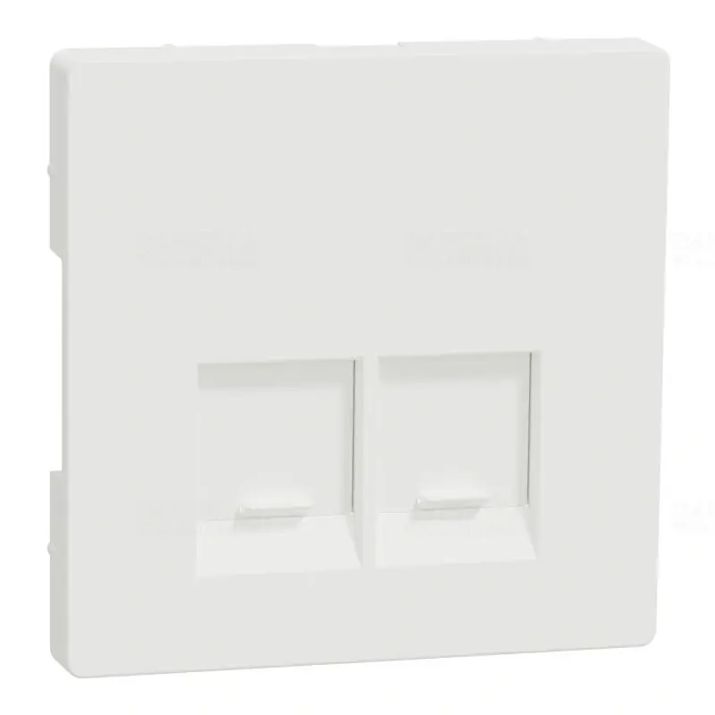 MERTEN Fedlap, 2xRJ45 aljzathoz, System-D, mattfehér MTN4572-6037 Schneider Újdonság