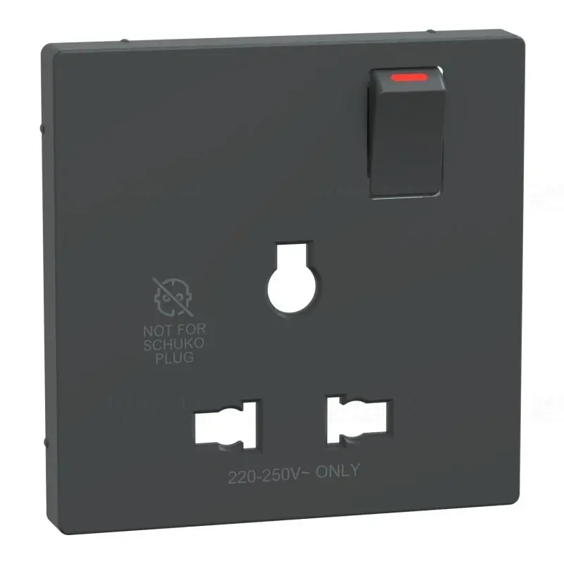 MERTEN Fedlap, kapcsolható multistandard csatlakozóaljzathoz, System-D, antracit MTN2170-6034 Schneider Gyors szállítás