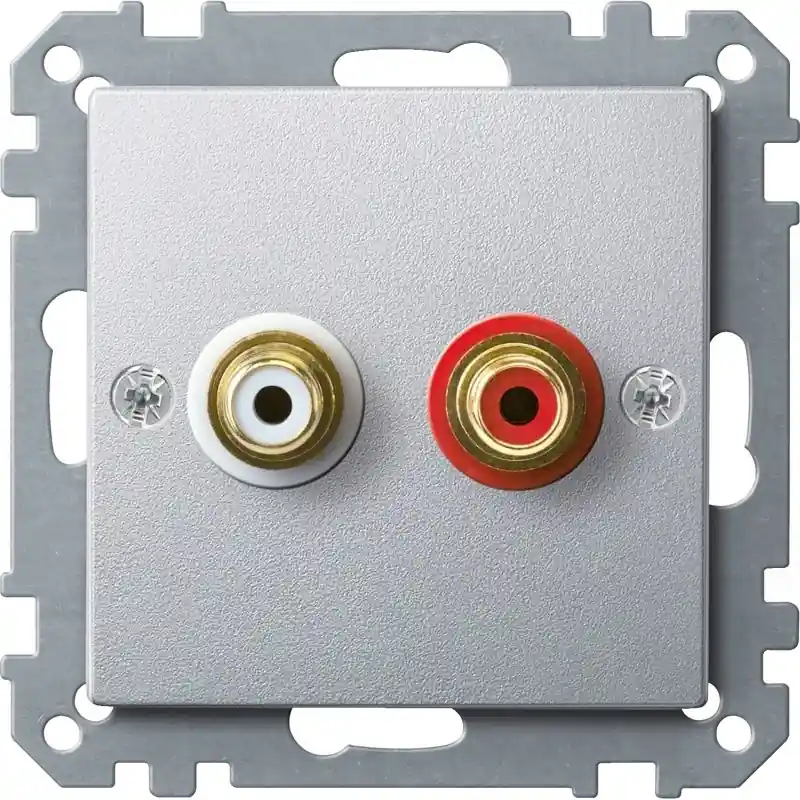 MERTEN Audio csatlakozóaljzat (RCA), System-M, alumínium MEG4350-0460 Schneider Rendeld meg most
