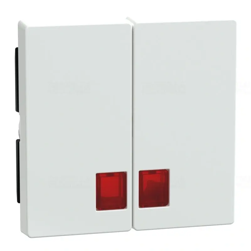 MERTEN Dupla billentyű, piros fényjelző ablakokkal, System-M, aktív fehér, antibakteriális MEG3456-0325 Schneider Csak ma