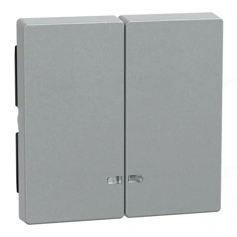 MERTEN Dupla billentyű, fényjelzős funkciókhoz, System-M, alumínium MEG3420-0460 Schneider Pénzvisszafizetés