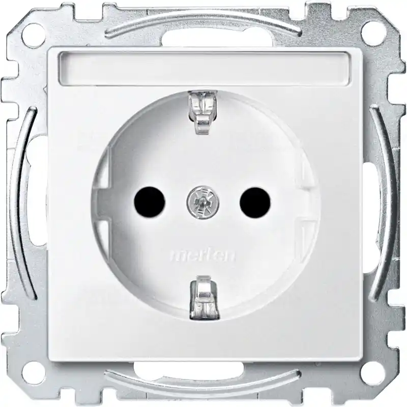 Gyors szállítás MERTEN 2P+F csatlakozóaljzat, biztonsági zsaluval, feliratozható, rugós, 16A, System-M, mattfehér MEG2302-0419 Schneider