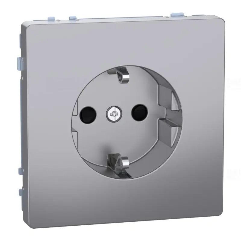MERTEN 2P+F csatlakozóaljzat, biztonsági zsaluval, rugós, 16A, System-D, acél MEG2300-6036 Schneider Prémium
