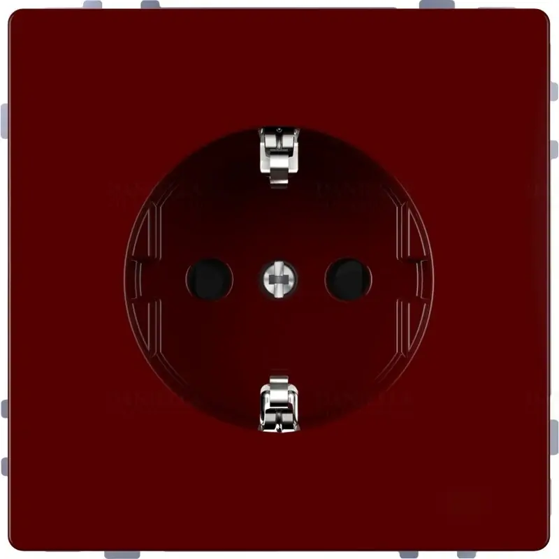 MERTEN 2P+F csatlakozóaljzat, biztonsági zsaluval, rugós, 16A, System-D, piros MEG2300-6006 Schneider Kiváló minőség