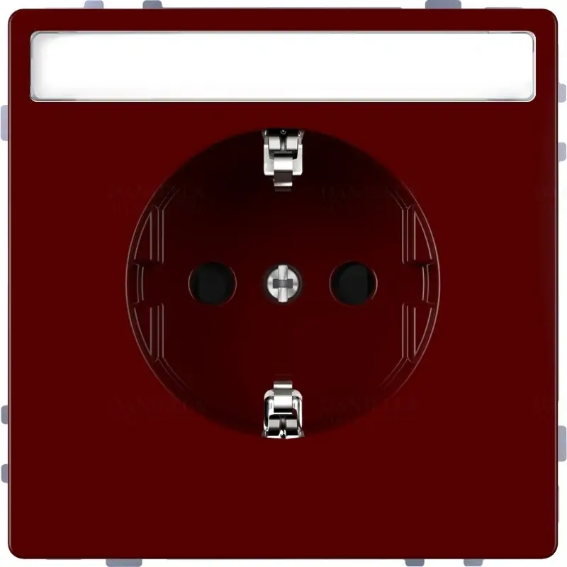 MERTEN 2P+F csatlakozóaljzat, biztonsági zsaluval, feliratozható, rugós, 16A, System-D, piros MEG2302-6006 Schneider Ajánlat