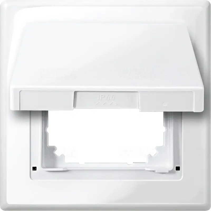 MERTEN Egyes keret csapófedéllel, 2P+F csatlakozóaljzatokhoz, IP44, System-M, polárfehér 478019 Schneider Népszerű