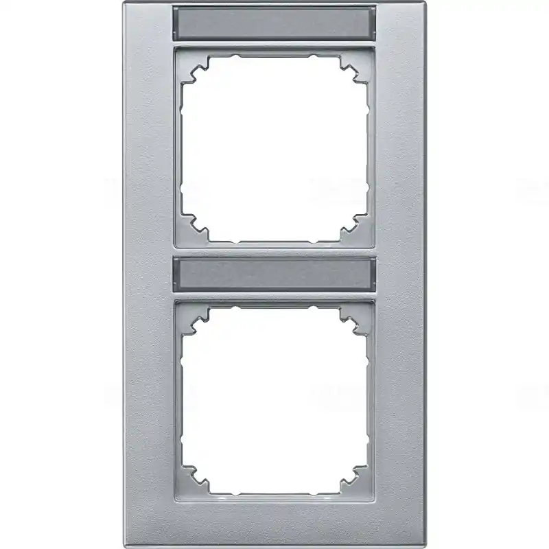 Korlátozott ajánlat MERTEN M-Plan feliratozható kettes, függőleges keret, alumínium 476260 Schneider