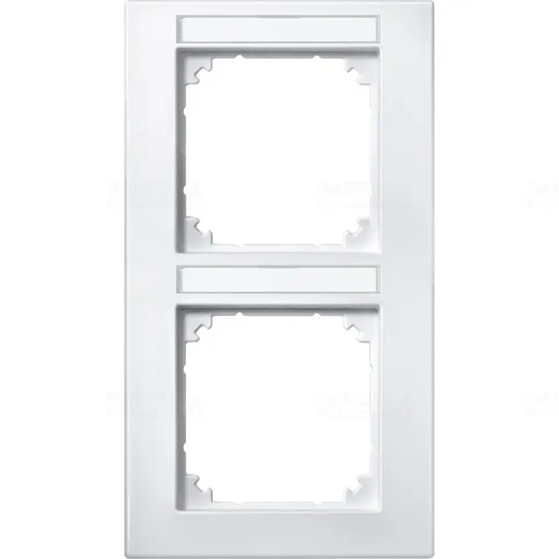 Autentikus MERTEN M-Plan feliratozható kettes keret, függőleges, mattfehér 476219 Schneider