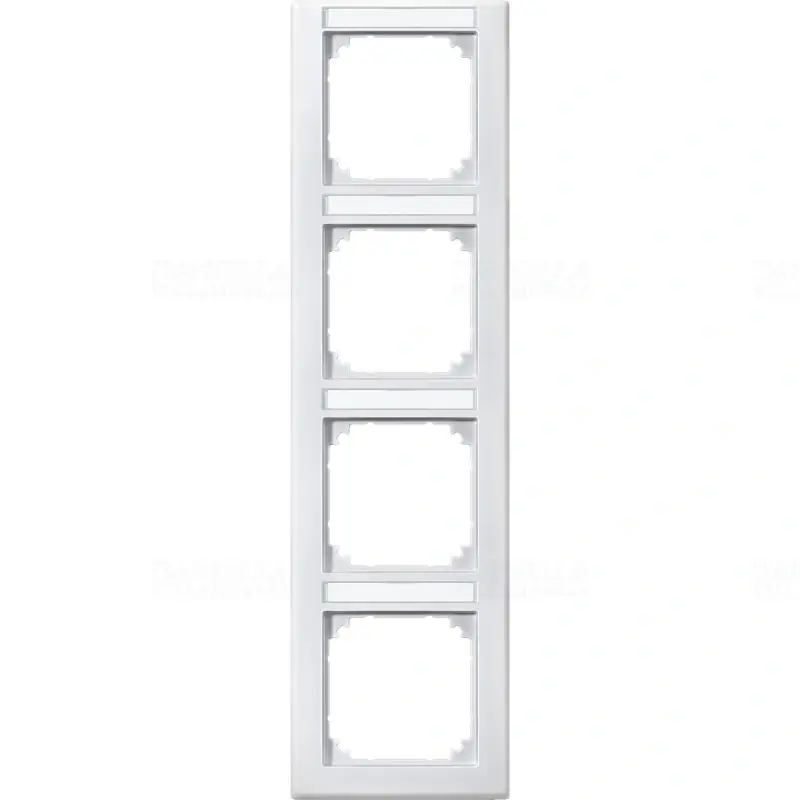 Biztonságos fizetés MERTEN M-Smart feliratozható négyes keret, függőleges, mattfehér 474419 Schneider