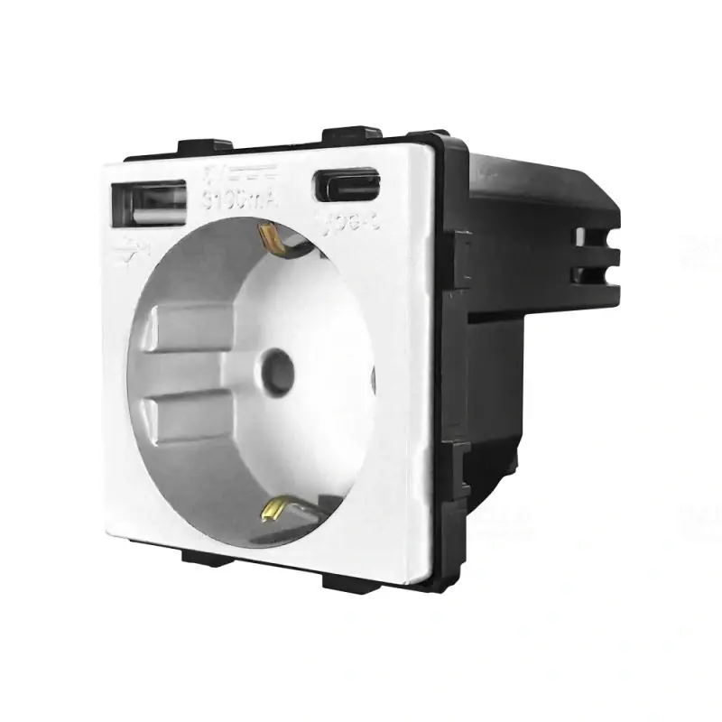 LUXION fehér aljzat modul keret nélkül + USB-A + USB-C LX-MP010UW Kiárusítás