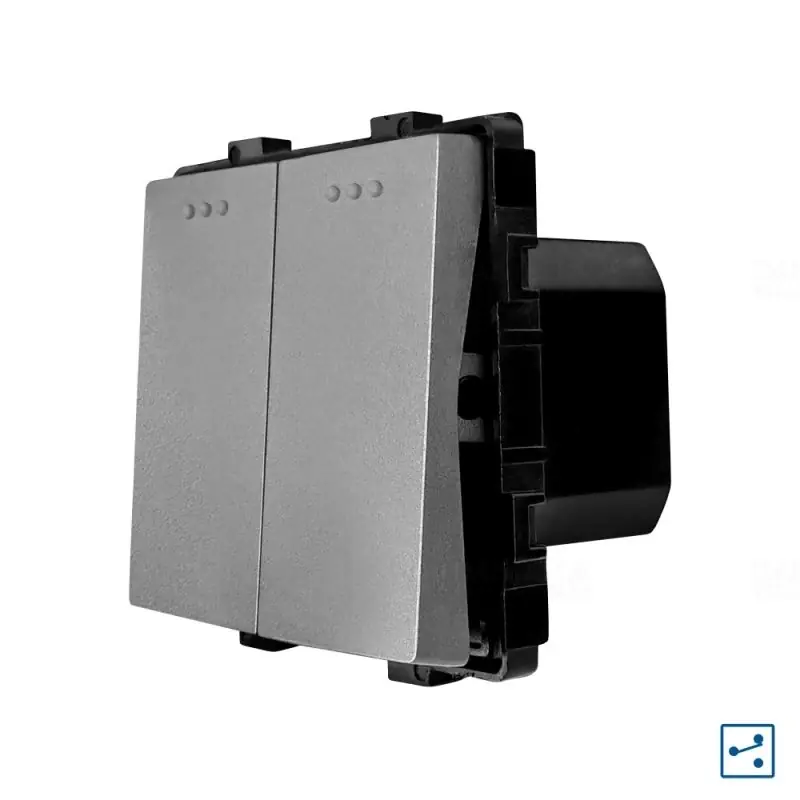 LUXION szürke Dupla mechanikus váltókapcsoló modul keret nélkül LX-MP005GY Kiváló minőség