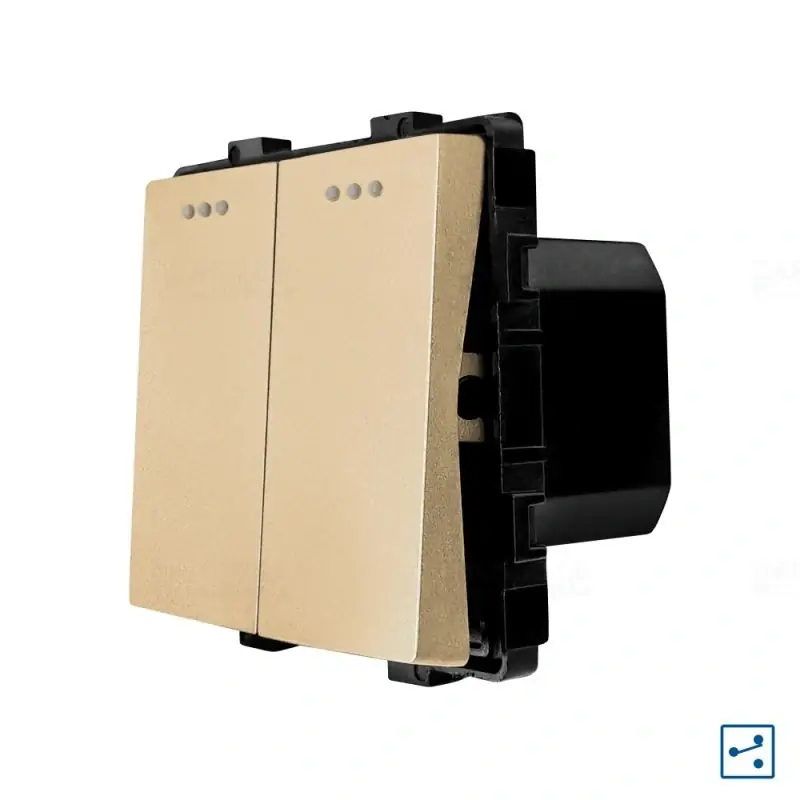 LUXION arany Dupla mechanikus váltókapcsoló modul keret nélkül LX-MP005G Újdonság