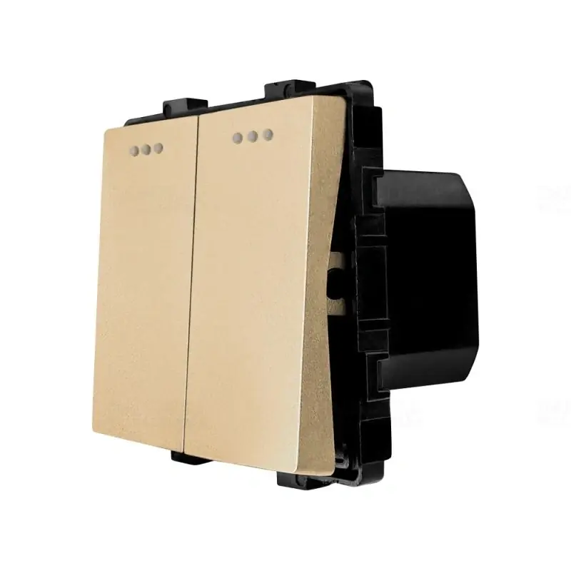 LUXION arany Dupla mechanikus kapcsoló modul keret nélkül LX-MP004G Kiárusítás