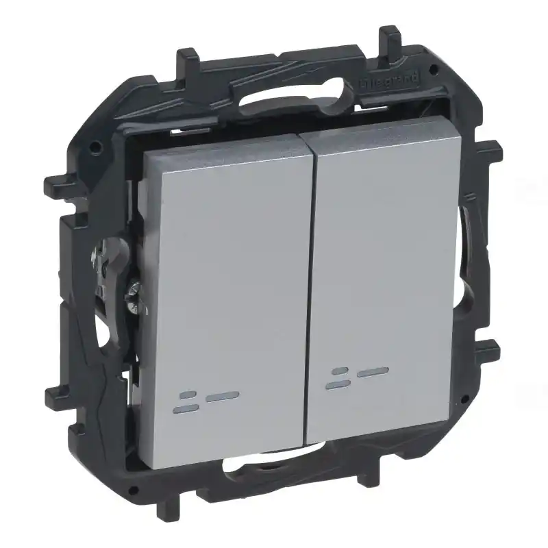 Népszerű Niloé Step alumínium 106+6 JF kettős váltókapcsoló jelzőfénnyel 863318B Legrand