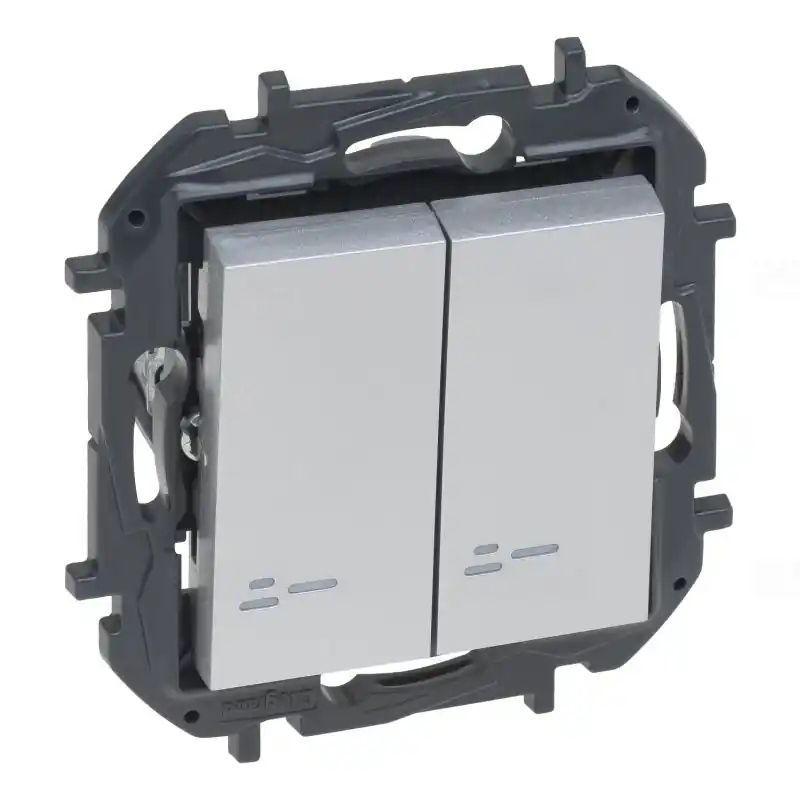 Kiváló minőség Niloé Step alumínium 105JF csillárkapcsoló jelzőfénnyel, 10AX 863315B Legrand